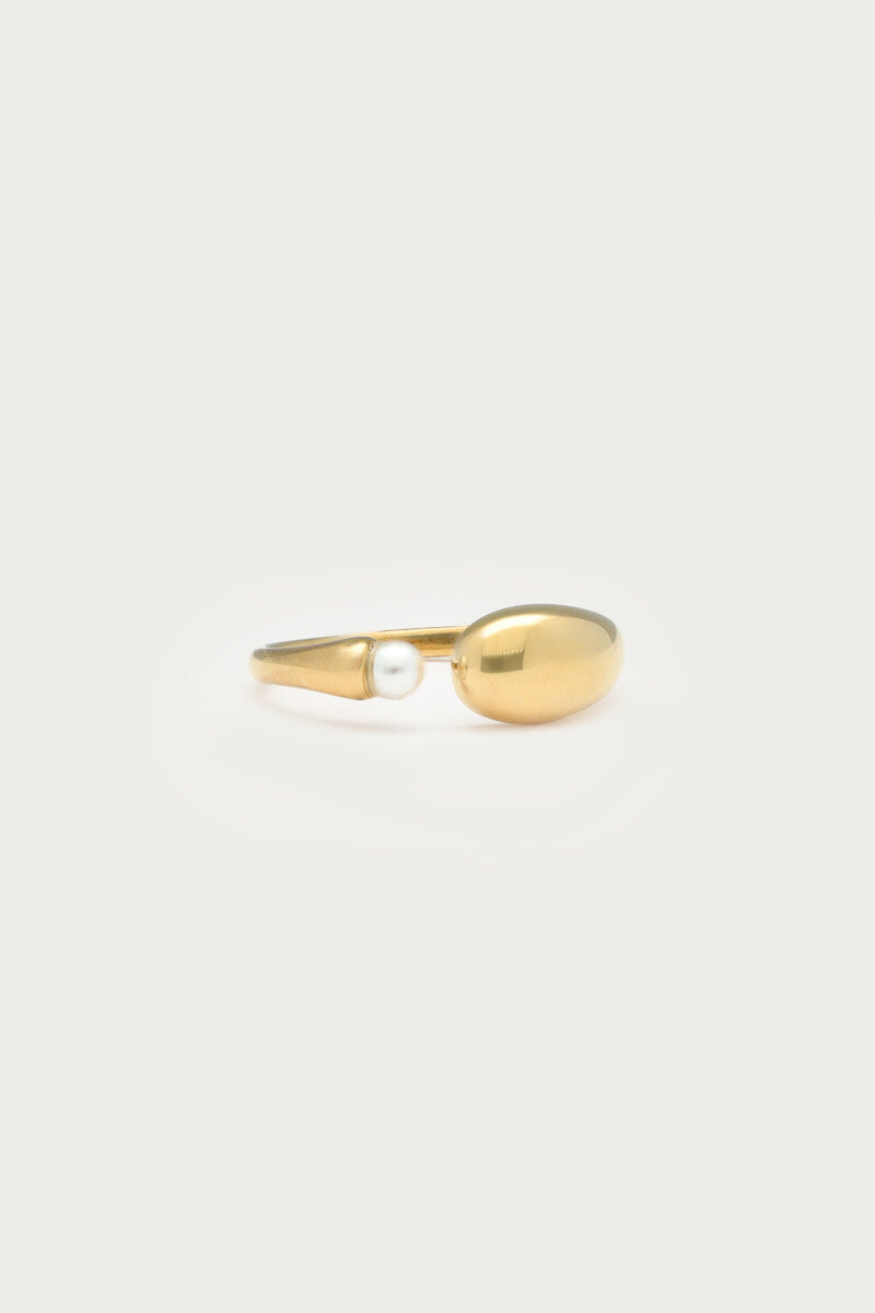My Jewellery Åben Ring Med Perle - Guld