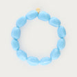 Tropical blue elastic beaded bracelet