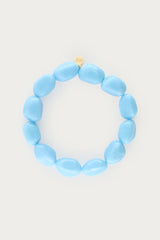 Tropical blue elastic beaded bracelet