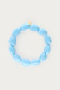 Tropical blue elastic beaded bracelet