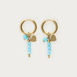 Tropical hoop earrings with blue beads