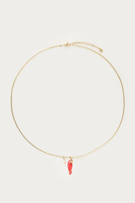 Tropical necklace with parrot