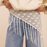 My Jewellery crochet hip-tørklæde i hvid, lægget fladt
