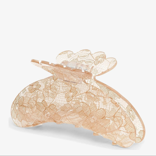 Beige hårklemme med blondemønster fra Sui Ava.