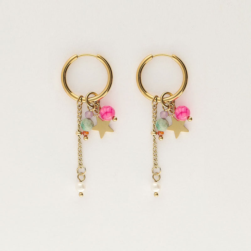 My Jewellery Hoops Med Pink Perle - Guld