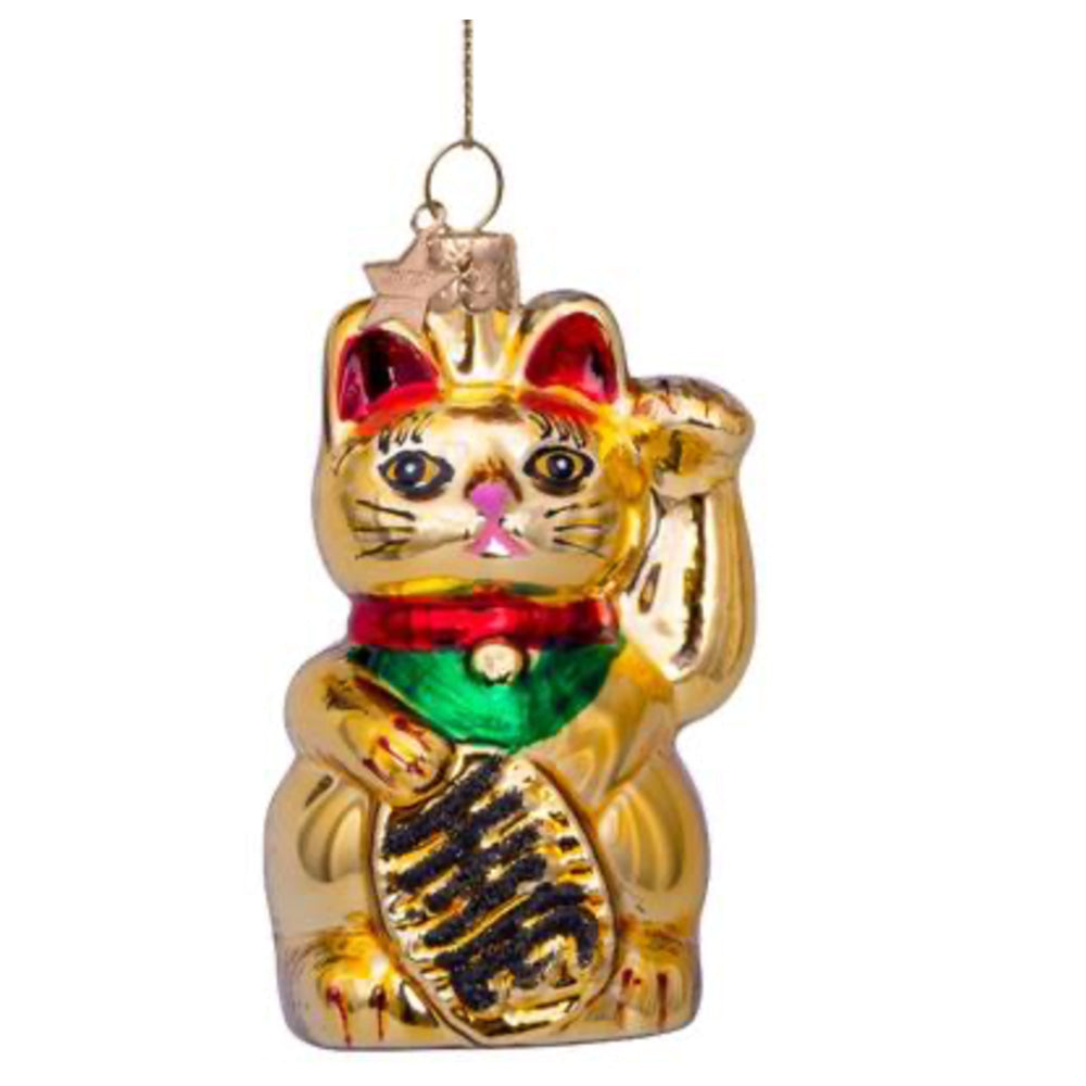 Vondels Ornament Julepynt Gold Lucky Cat Vinkekat