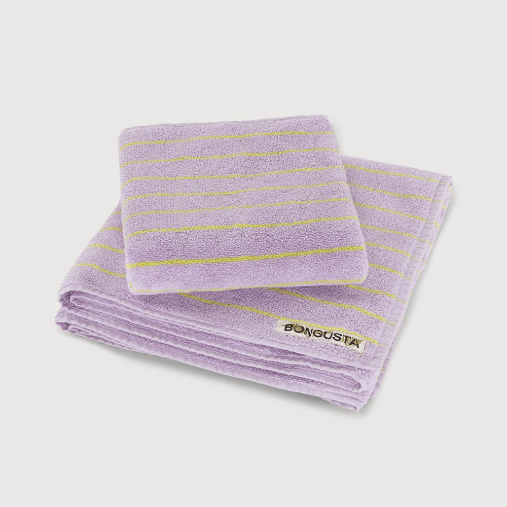 Bongusta Håndklæde Naram Towel Lilac & Neon Yellow