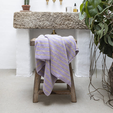 Bongusta Håndklæde Naram Towel Lilac & Neon Yellow