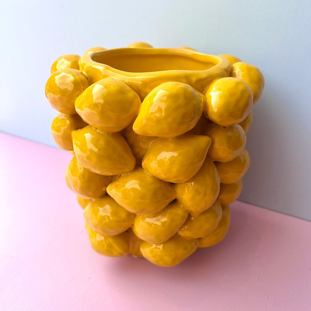 Birch Nielsen Keramik Potte Potteskjuler Citron Gul