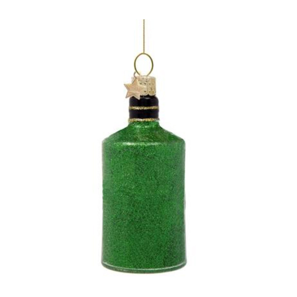 Vondels Ornament Green Glitter Gin Flaske