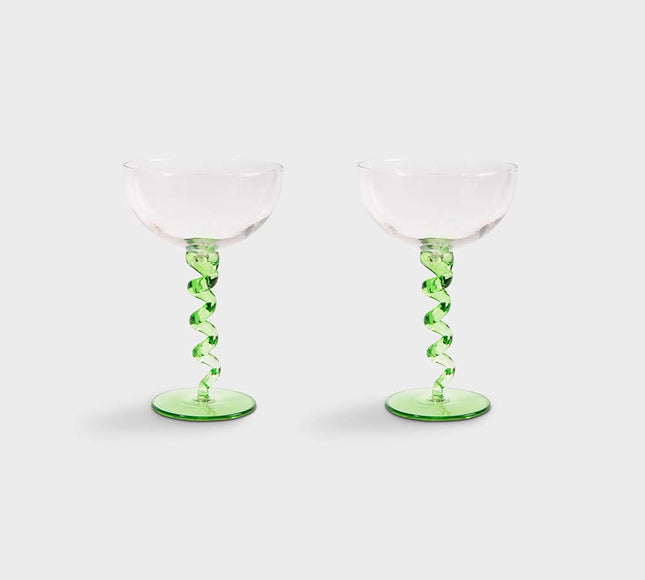 &Klevering Coupe Spiral Glas 2 stk. Green