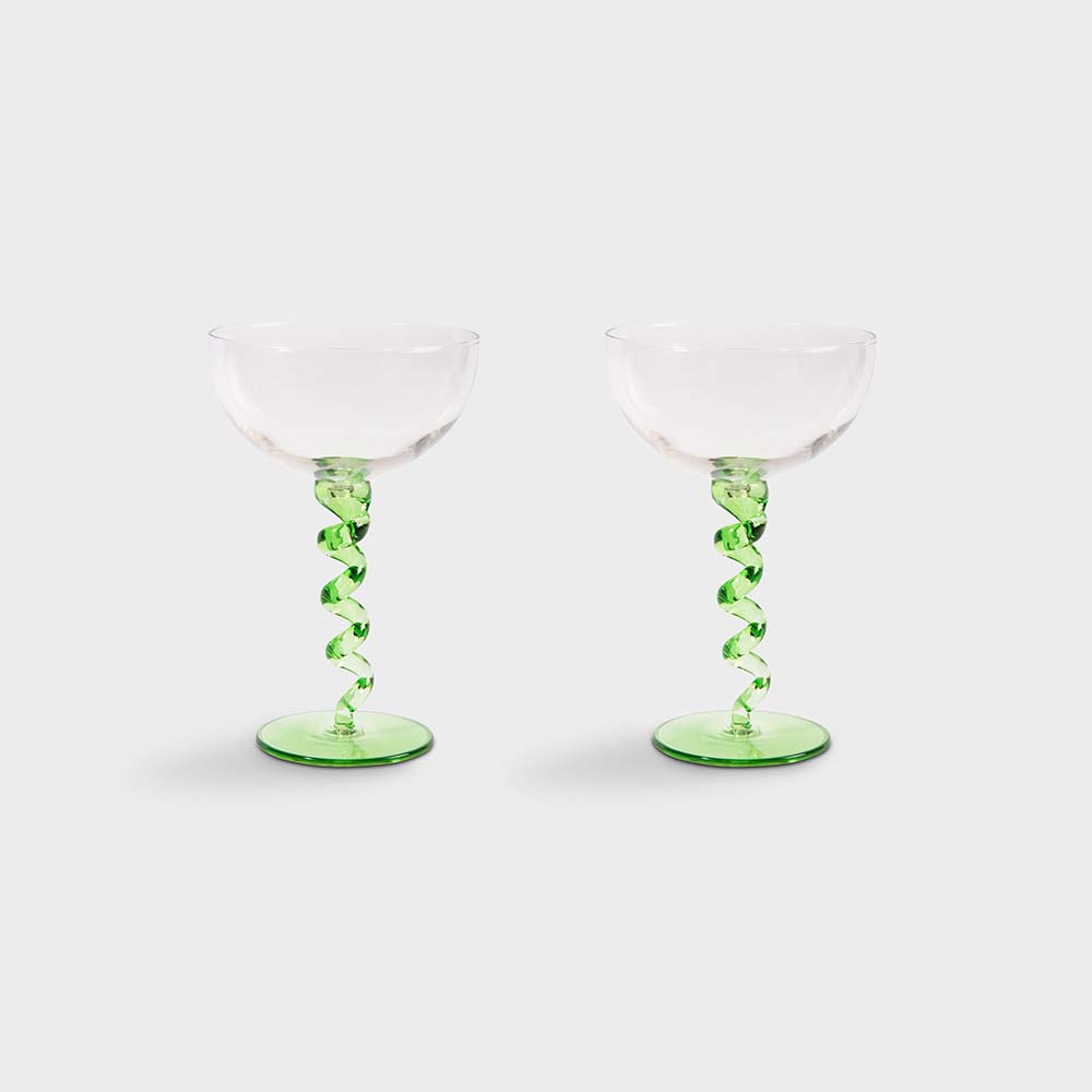 &Klevering Coupe Spiral Glas 2 stk. Green