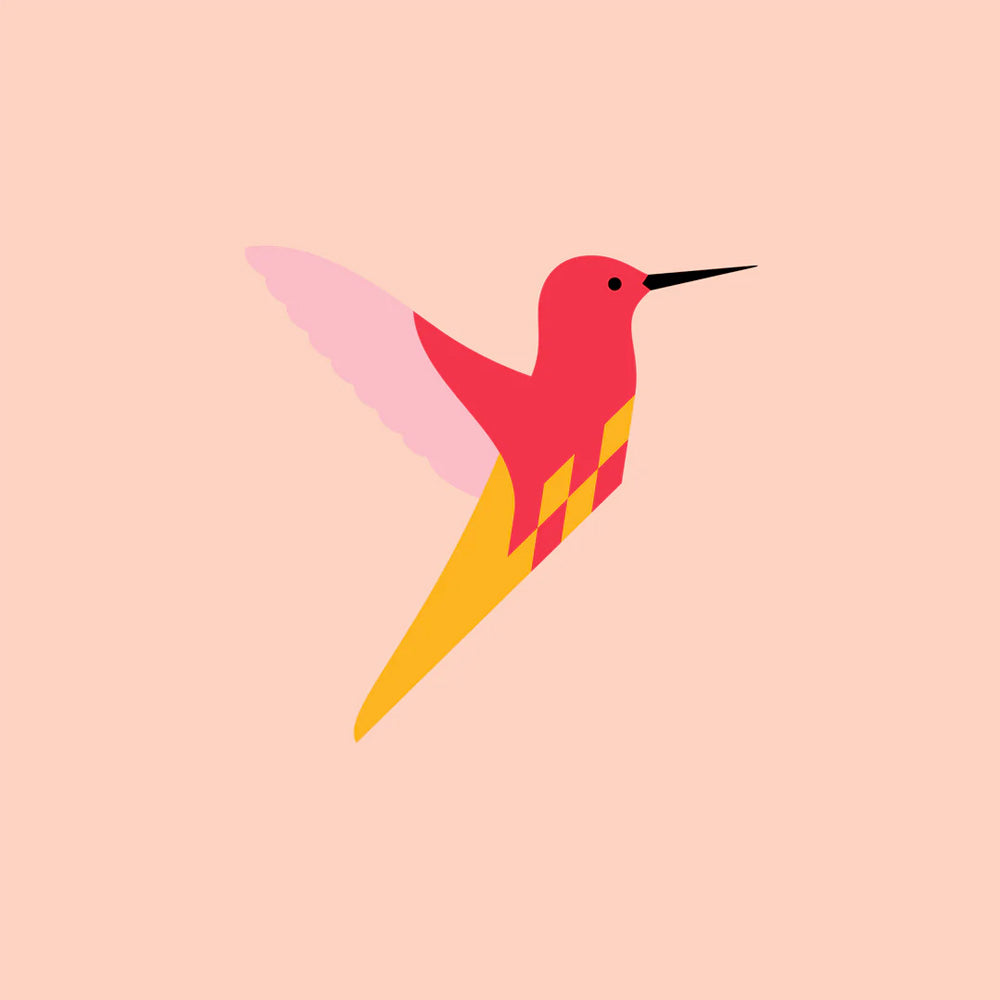 Flettede Fugle - Kolibri (Rød)