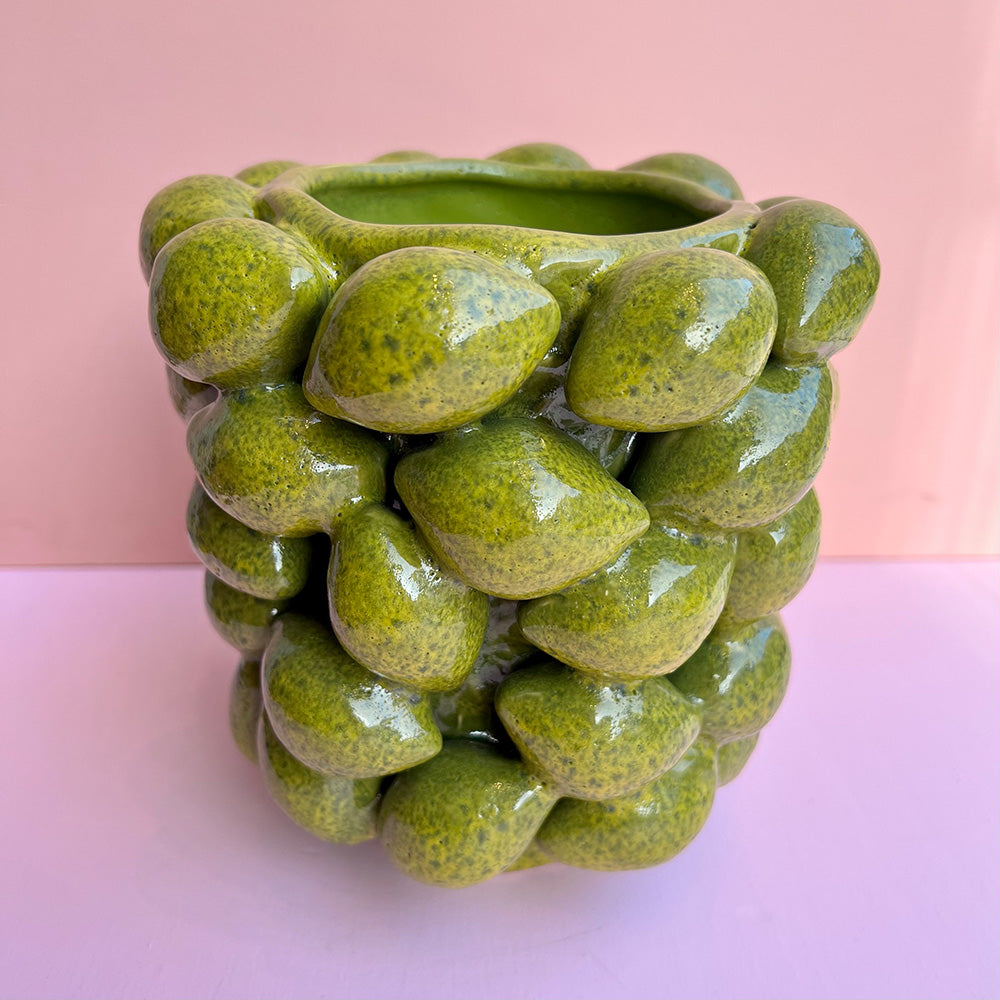 Birch Keramik Potte Potteskjuler Lime Grøn