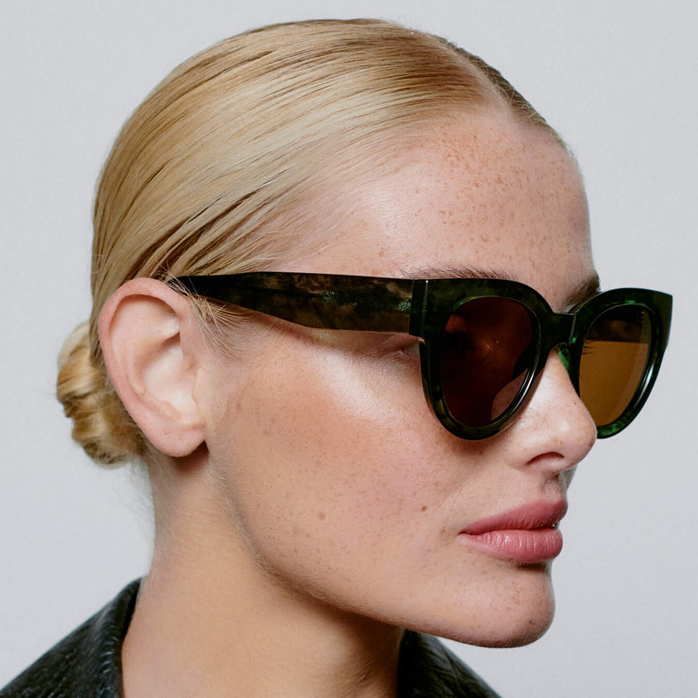 A. Kjærbede Solbriller Lilly Green Marble Transparent