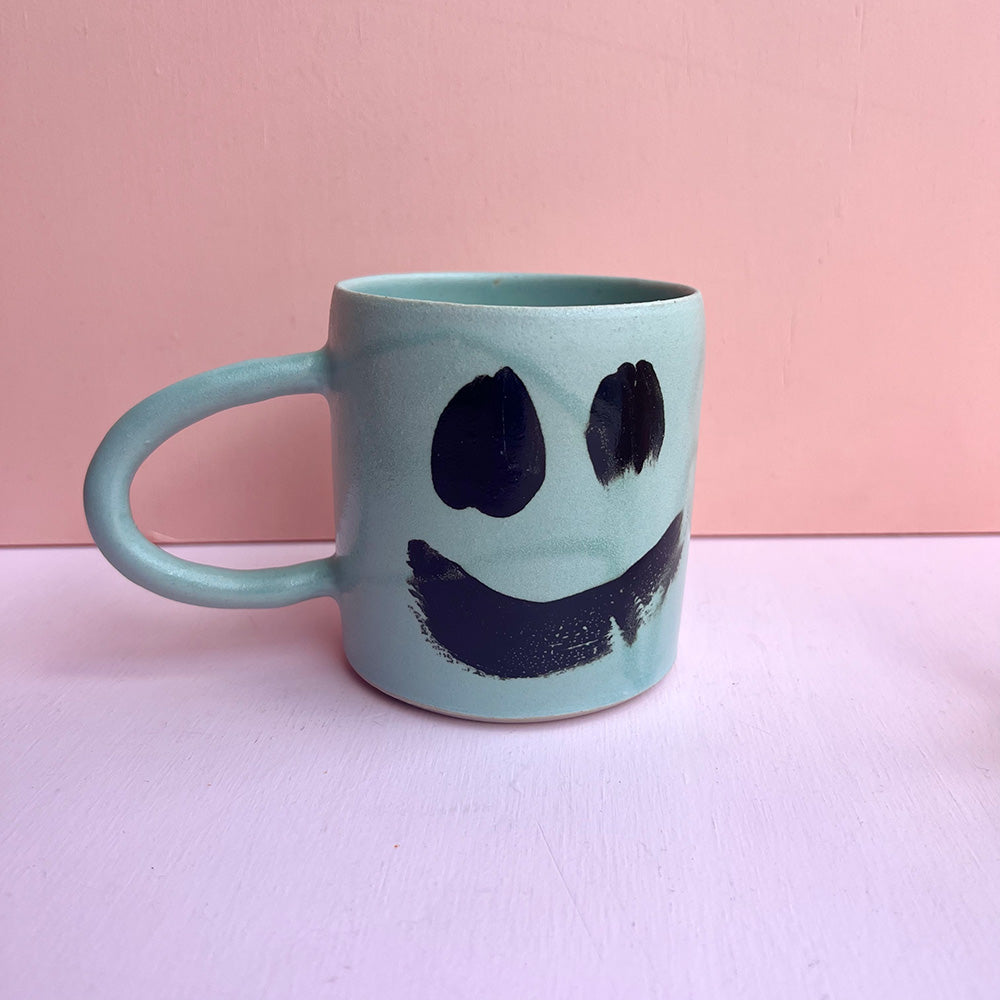 Was Keramik Mood Mug Blå Smiley