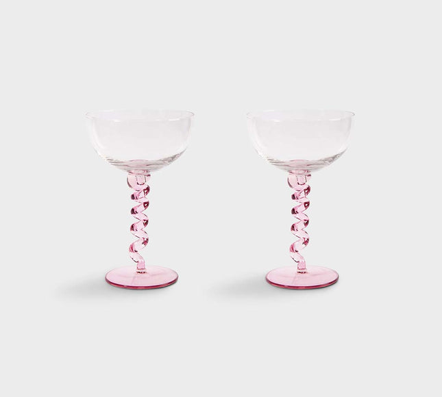&Klevering Coupe Spiral Glas 2 stk. Pink