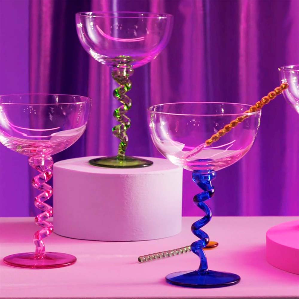 &Klevering Coupe Spiral Glas 2 stk. Pink